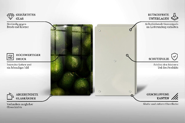 Tagliere in vetro temperato Frutto dell'avocado