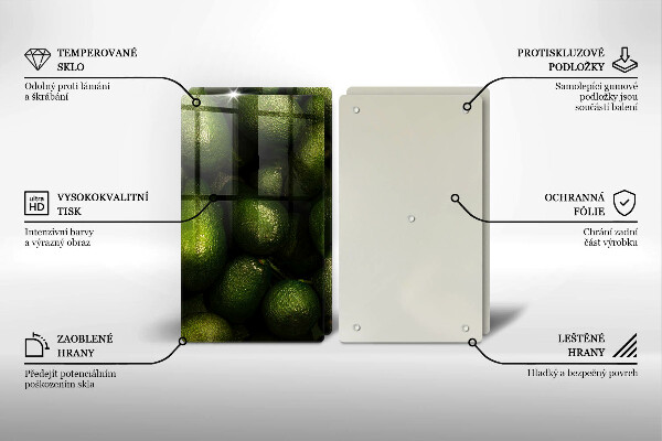 Tagliere in vetro temperato Frutto dell'avocado