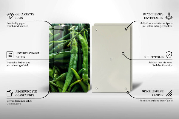 Tagliere in vetro temperato Baccelli di piselli