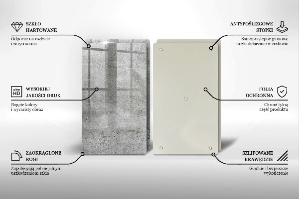 Tagliere in vetro temperato Struttura concreta