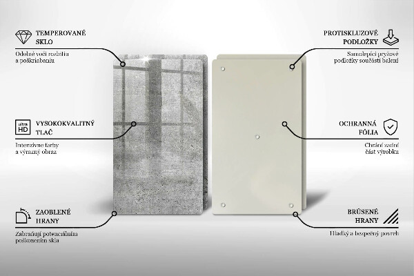 Tagliere in vetro temperato Struttura concreta