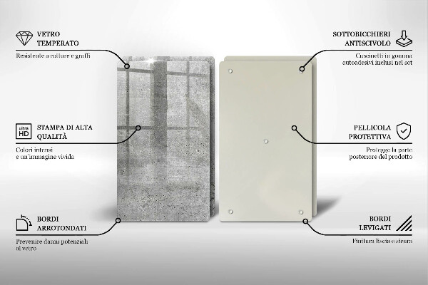 Tagliere in vetro temperato Struttura concreta