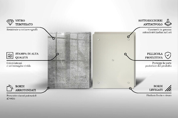 Tagliere in vetro temperato Struttura concreta