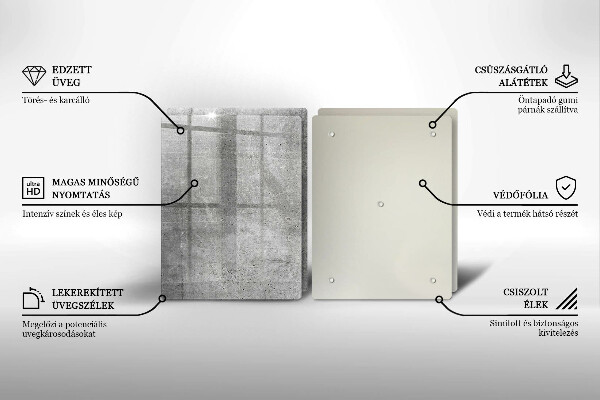 Tagliere in vetro temperato Struttura concreta