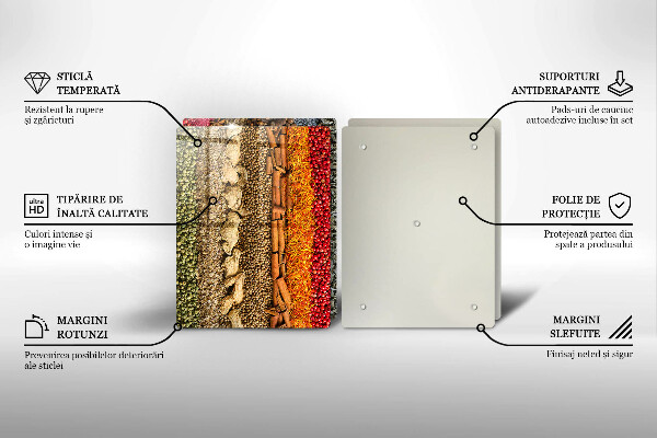 Tagliere in vetro temperato Spezie colorate