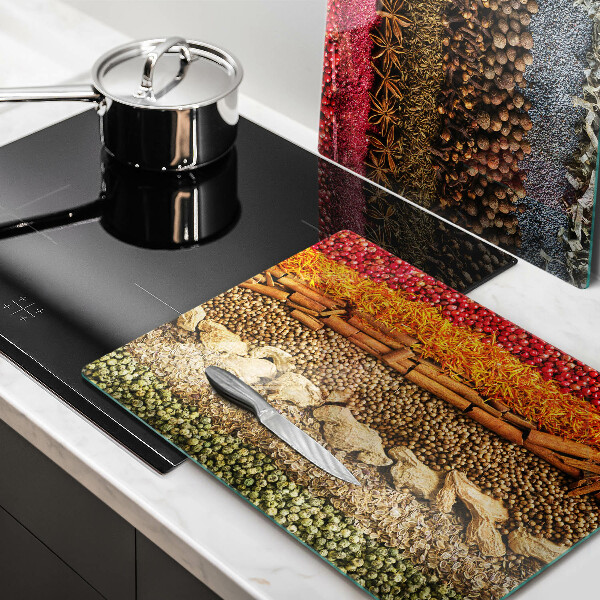 Tagliere in vetro temperato Spezie colorate