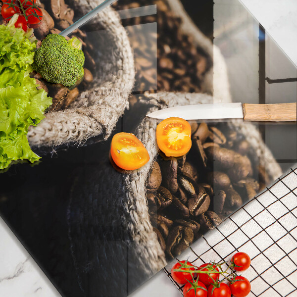 Tagliere in vetro temperato Sacchetti di caffè in grani