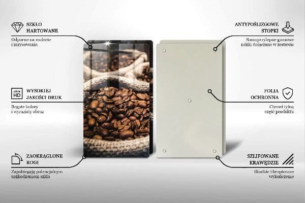 Tagliere in vetro temperato Sacchetti di caffè in grani