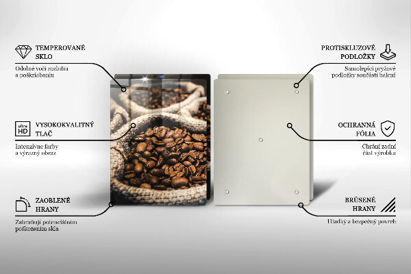 Tagliere in vetro temperato Sacchetti di caffè in grani