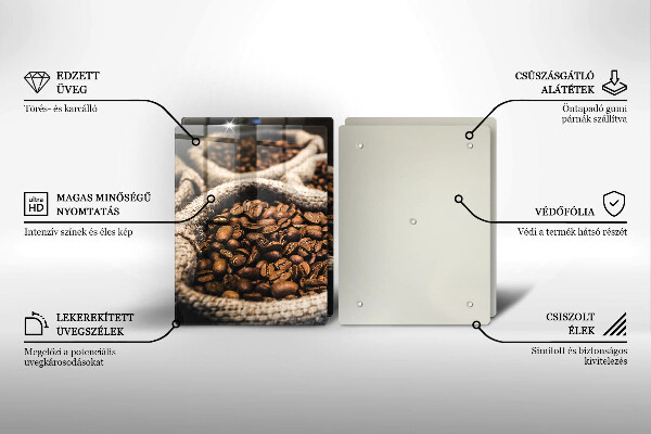 Tagliere in vetro temperato Sacchetti di caffè in grani