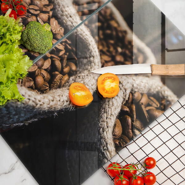 Tagliere in vetro temperato Sacchetti di caffè in grani