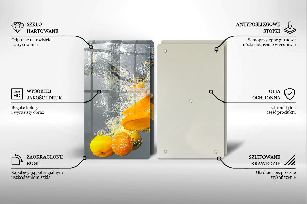 Tagliere in vetro temperato Limoni in acqua