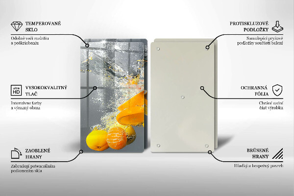 Tagliere in vetro temperato Limoni in acqua