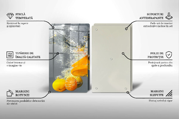 Tagliere in vetro temperato Limoni in acqua