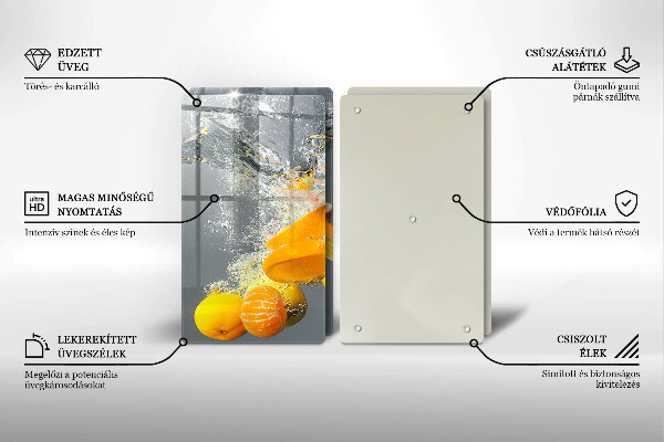 Tagliere in vetro temperato Limoni in acqua