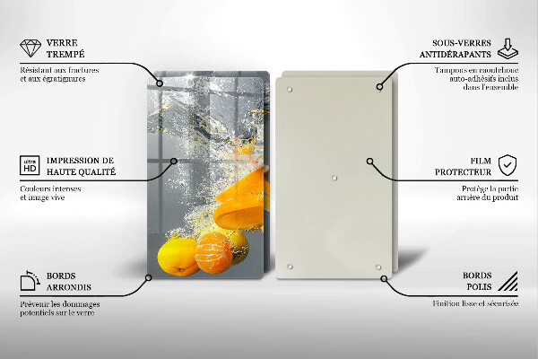 Tagliere in vetro temperato Limoni in acqua