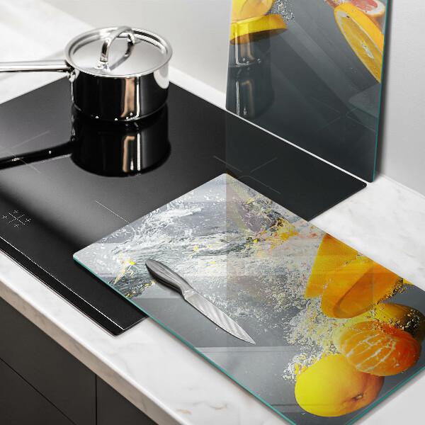 Tagliere in vetro temperato Limoni in acqua