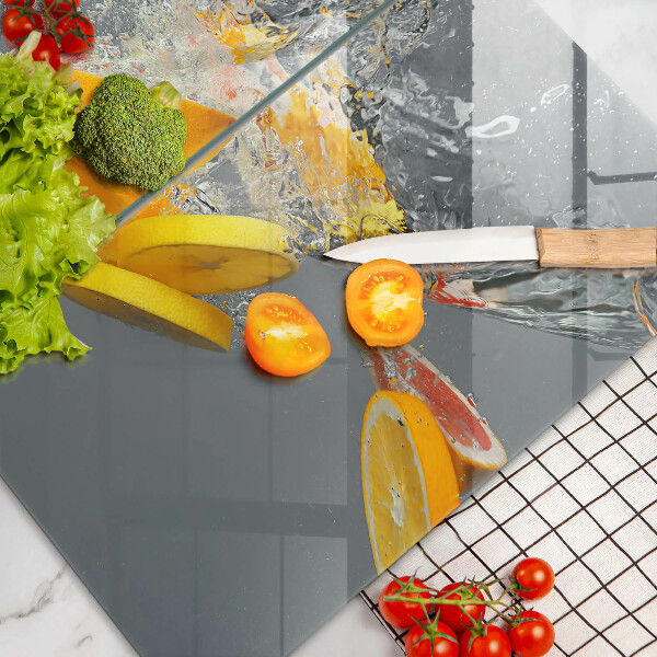 Tagliere in vetro temperato Limoni in acqua