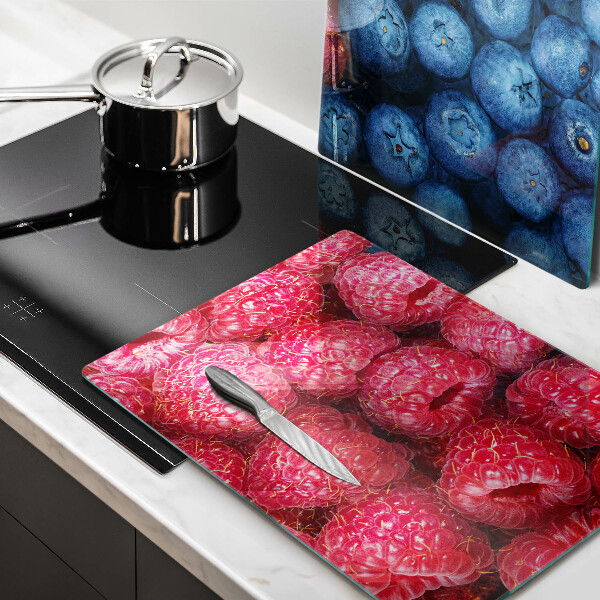 Tagliere in vetro temperato Frutti di lampone e mirtillo