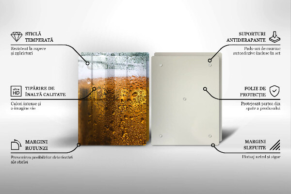 Tagliere in vetro temperato Bicchiere di birra bagnato