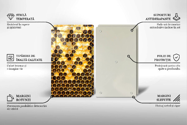 Tagliere in vetro temperato Favo