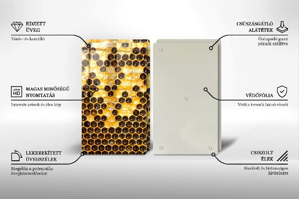 Tagliere in vetro temperato Favo