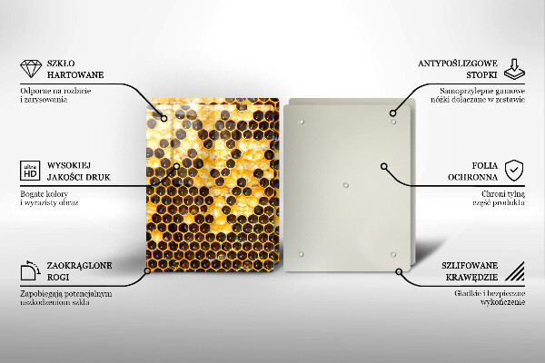 Tagliere in vetro temperato Favo