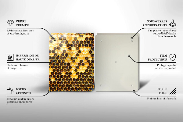 Tagliere in vetro temperato Favo