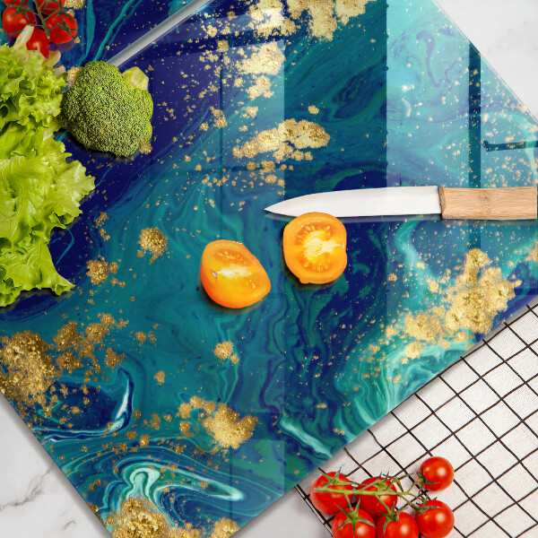 Tagliere in vetro temperato Astrazione con l'oro