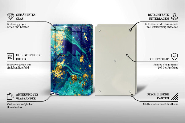 Tagliere in vetro temperato Astrazione con l'oro