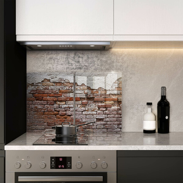 Tagliere in vetro temperato Vecchio muro di mattoni e cemento