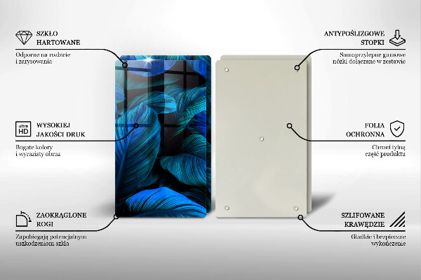 Tagliere in vetro temperato Foglie della vegetazione della giungla