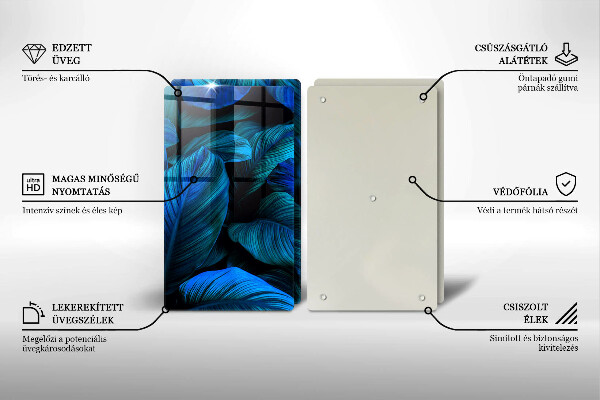 Tagliere in vetro temperato Foglie della vegetazione della giungla