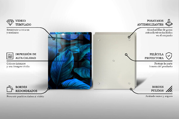 Tagliere in vetro temperato Foglie della vegetazione della giungla