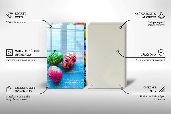 Tagliere in vetro temperato Uova di Pasqua Uova di Pasqua
