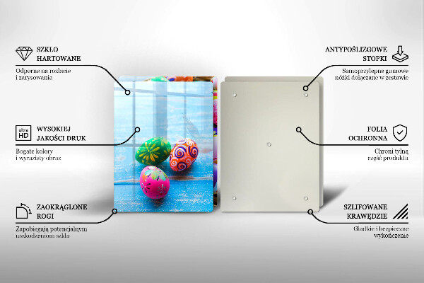 Tagliere in vetro temperato Uova di Pasqua Uova di Pasqua