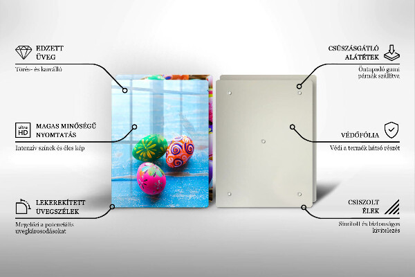 Tagliere in vetro temperato Uova di Pasqua Uova di Pasqua