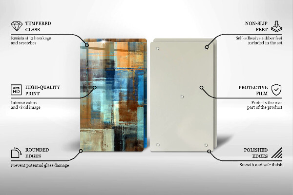 Tagliere in vetro temperato Sfondo dipinto