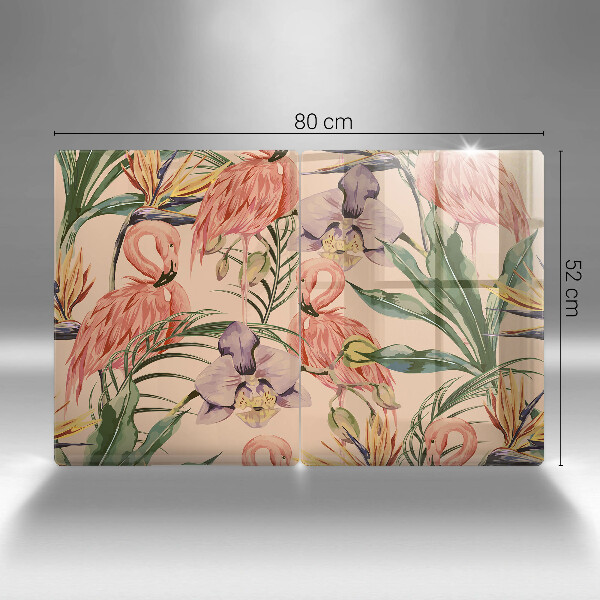 Tagliere in vetro temperato Illustrazione dei fenicotteri