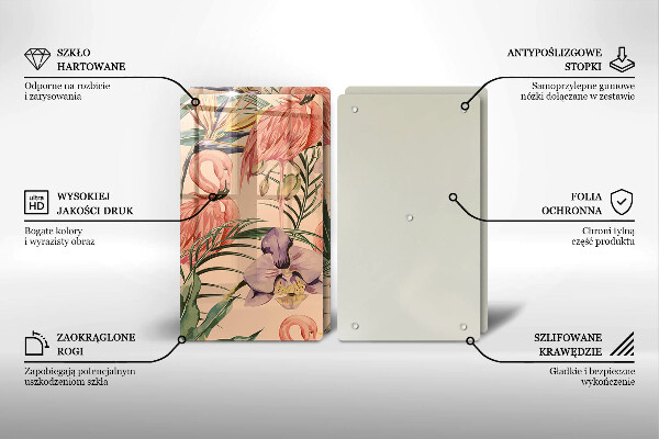 Tagliere in vetro temperato Illustrazione dei fenicotteri