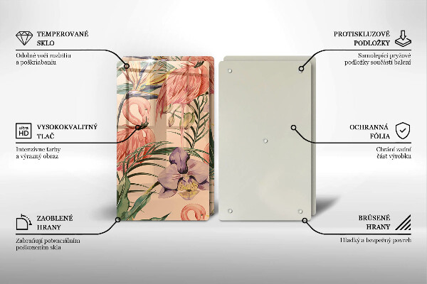 Tagliere in vetro temperato Illustrazione dei fenicotteri