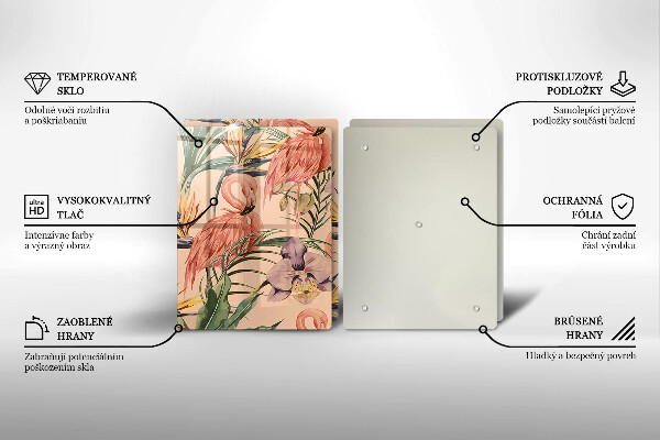 Tagliere in vetro temperato Illustrazione dei fenicotteri