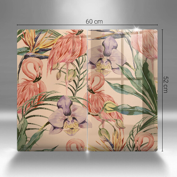 Tagliere in vetro temperato Illustrazione dei fenicotteri