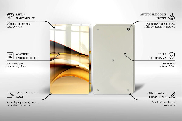 Tagliere in vetro temperato Linee di fumo astratte