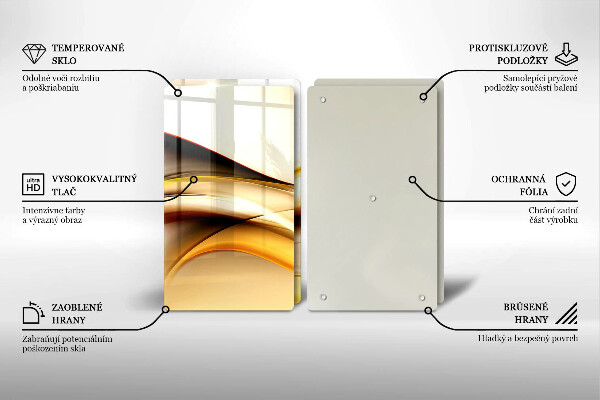 Tagliere in vetro temperato Linee di fumo astratte