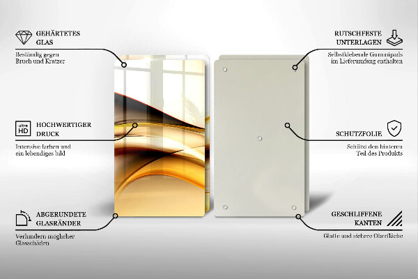 Tagliere in vetro temperato Linee di fumo astratte