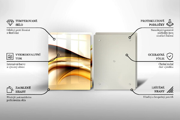 Tagliere in vetro temperato Linee di fumo astratte