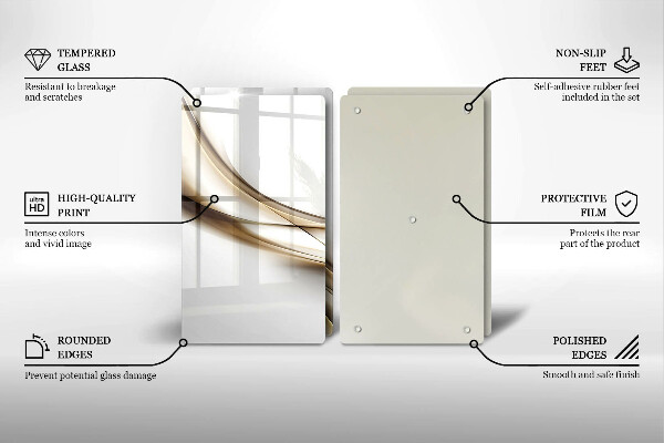 Tagliere in vetro temperato Astrazione di linee morbide