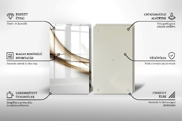 Tagliere in vetro temperato Astrazione di linee morbide