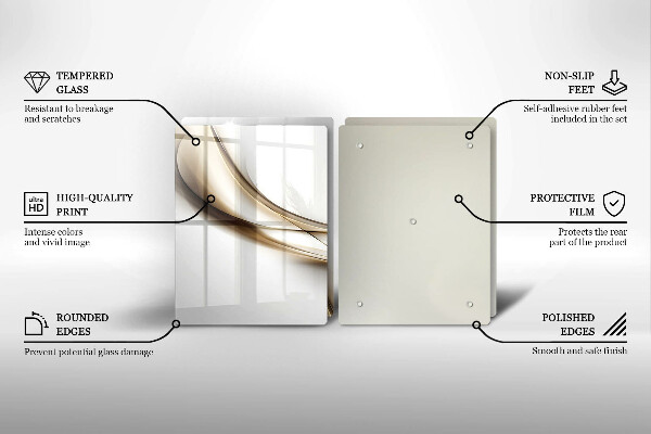 Tagliere in vetro temperato Astrazione di linee morbide